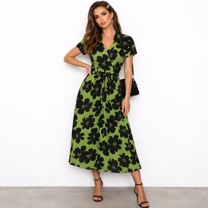 Vtg Karin Stevens Floral Midi Dress | 90s Whimsigoth Fairy 97%cotton